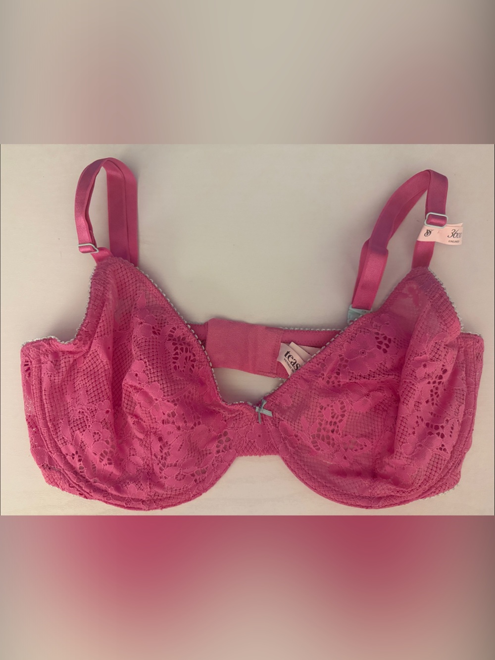 Victoria's Secret Hot Pink Lace Underwire Bra